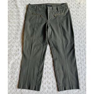 INC International Concepts Womens Khaki Green Cropped Curvy Cotton Pants Sz 6